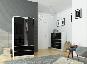 Skriňa S 90 cm 2D 2SZ CLP čierna, lesk