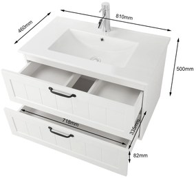 Závesná skrinka pod umývadlo Houseland Lavia 80 cm biela