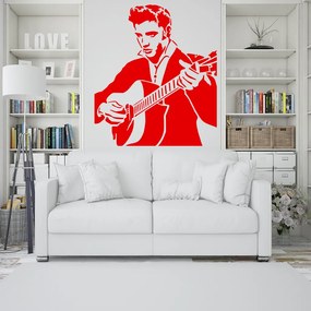 Veselá Stena Samolepka Elvis Presley Farba: červená, Veľkosť: 100 x 93 cm