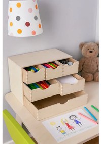 Zeller Present Drevený organizér so 6 zásuvkami na písacie a kancelárske potreby ZELLER 40 x 20 x 28 cm