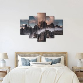 Obraz - Talianske dolomity schované v hmle (150x105 cm)