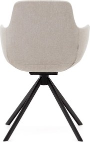 Béžové čalúnené jedálenské kreslá v súprave s podrúčkami 2 ks Tissiana – Kave Home