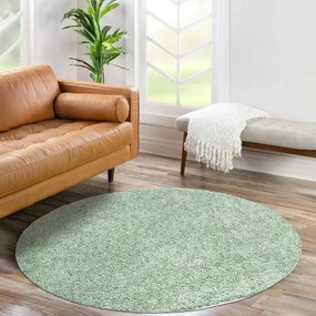 Dekorstudio Shaggy okrúhly koberec CITY 500 zelený Priemer koberca: 160cm