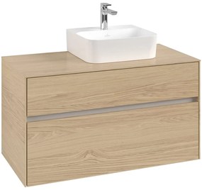 VILLEROY &amp; BOCH Collaro závesná skrinka pod umývadlo na dosku (umývadlo vpravo), 2 zásuvky, 1000 x 500 x 548 mm, Nordic Oak, C09600VJ