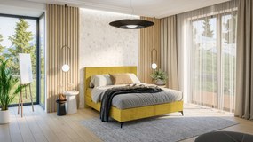 Moderná boxspring posteľ Ravenna 200x200cm, žltá Magic Velvet
