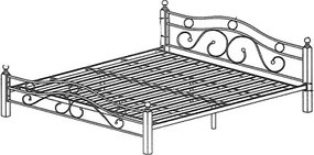 Kovová posteľ 180 x 200 FLORENCE, dub divoký