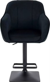 LuxuryForm DESIGN Barová stolička AVOLA VELUR na čiernej hranatej podstave - čierna