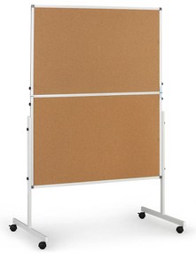 Mobilná informačná tabuľa, sklopná, korok, 1200 × 1500 mm