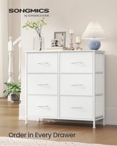 Kolekcia BELLAH - Moderná komoda so 6 zásuvkami, vo farbe cloud white