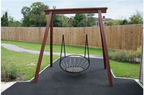 Modrá závesná hojdačka do záhrady - bocianie hniezdo