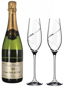 Diamante poháre na šampanské Silhouette City s kamínky Swarovski 210 ml 2KS