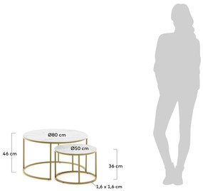 Súprava 2 konferenčných stolíkov Kave Home Leonor