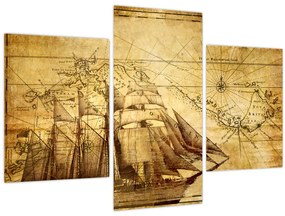 Obraz - Stará mapa (90x60 cm)