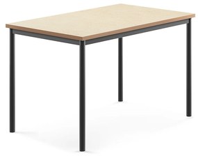Stôl SONITUS, 1200x800x760 mm, linoleum - béžová, antracit