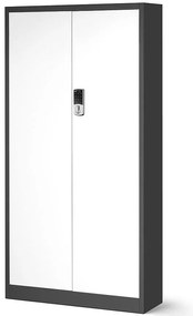 Kancelárska skriňa Daniel + elektrický zámok kovová antracit/biela