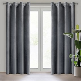 ZATEMŇOVACÍ ZÁVES NA KRÚŽKOCH DARLA SADA 2KS 140X250 CM GRAFITOVÁ