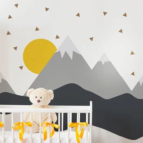 Nástenná samolepka Ambiance Giant Kid Sticker Scandinavian Mountains Nordika