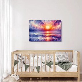 Obraz - Farebný umelecký západ slnka (90x60 cm)