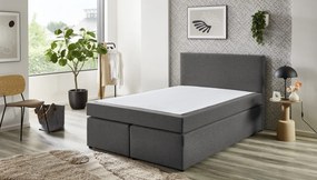 Posteľ boxspring Aston 140x200 cm, stredne šedá látka