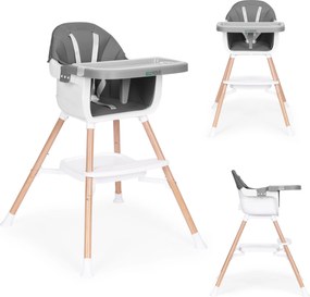 ECOTOYS Detská 2v1 jedálenská stolička ECOTOYS, sivá