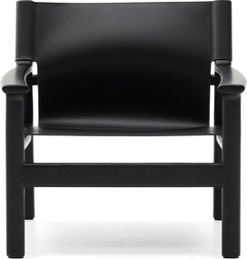 Čierne kožené kreslo Jan – Kave Home