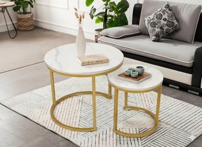 Sada 2 konferenčných stolíkov MILL biela FAT1459