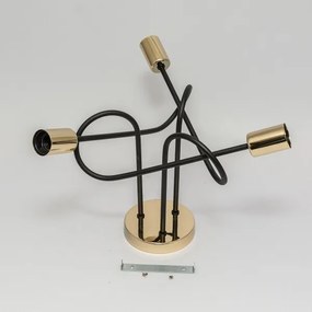 Prisadený luster OXFORD 3xE27/15W/230V zlatá/čierna