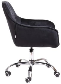 Kancelárska stolička FLOSSI zamatová čierna 859248