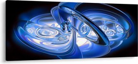 Modrý abstraktný obraz (120x50 cm)