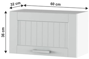 Horná kuchynská skrinka Janne Typ 9 (svetlosivá + biela). Vlastná spoľahlivá doprava až k Vám domov. 1021196