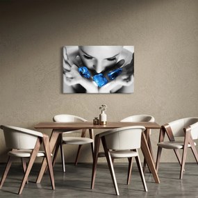 Obraz portrétu ženy s kameňmi (90x60 cm)