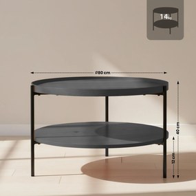 Konferenčný stolík Corbitan 80 cm - sivá