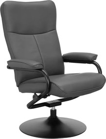 Sivé relaxačné kreslo s podnožkou z imitácie kože Istad – Støraa