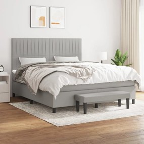 Boxspring posteľ s matracom bledosivá 180x200 cm látka 3136773