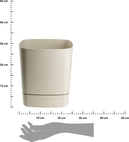 PLASTOVÝ KVETINÁČ CUBI 30X33 CM BÉŽOVÁ