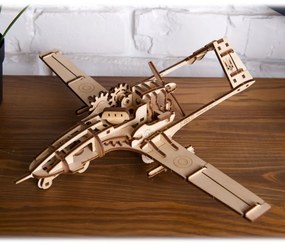 Ugears 3D drevené mechanické puzzle Bojový dron Bayraktar TB2