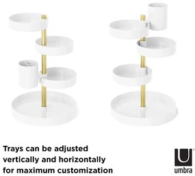 Biely plastový kúpeľňový organizér na kozmetiku Pirouette - Umbra