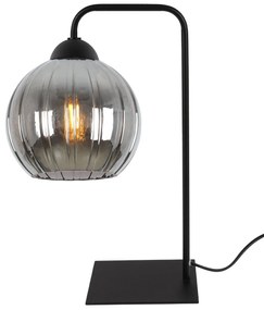 Stolná lampa Costa, 1x grafitové sklenené tienidlo, b