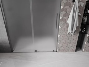 Mexen Velar, posuvné sprchové dvere do otvoru 150 cm, 8mm sklo námraza, grafit brúsený, 871-150-000-31-66