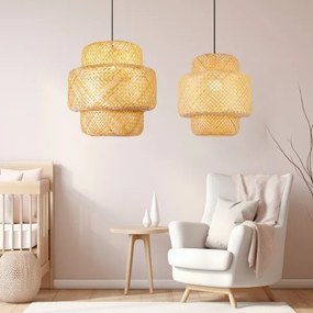 Immax 08268L - Luster na lanku HILO 1xE27/40W/230V pr. 47 cm bambus