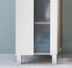 Kúpeľňová vysoká skrinka Porto, dub sonoma/biela
