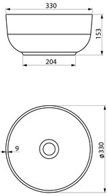 Biele keramické okrúhle umývadlo ø 33 cm Emmi – Sapho