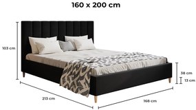 PROXIMA.stora - Moderná čalúnená posteľ LINA ROZMER: 120 x 200 cm, FARBA NÔH: wenge