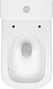 Cersanit Remo Square, hranaté kompaktné wc s WC sedadlom, vírivé splachovanie, biela lesklá, K3029-001