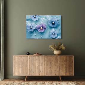 Obraz - Fialky vo vode (90x60 cm)