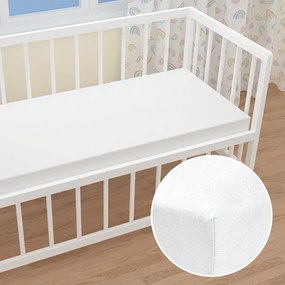 Detské jersey napínacie prestieradlo do postieľky JR-031 Biele 80 x 140 x 10 cm - do postieľky