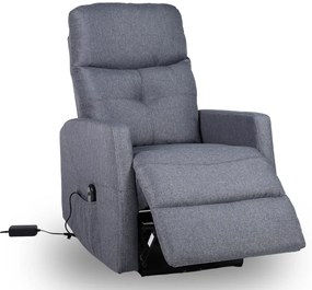 TV kreslo MODO PLUS s elektrickým polohovaním — látka, sivá, nosnosť 130 kg