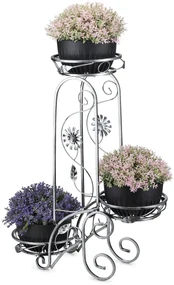 STOJAN NA KVETINÁČ FLOWER 88X28X65 CM STRIEBORNÁ