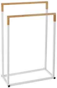 Dekorstudio Vešiak na uteráky - biely+bambus