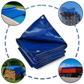 JAGO Plachta 650 g/m², hliníkové oká, modrá, 5 x 7 m